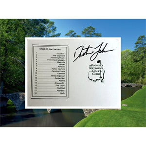 Dustin Johnson Masters scorecard signed with proof