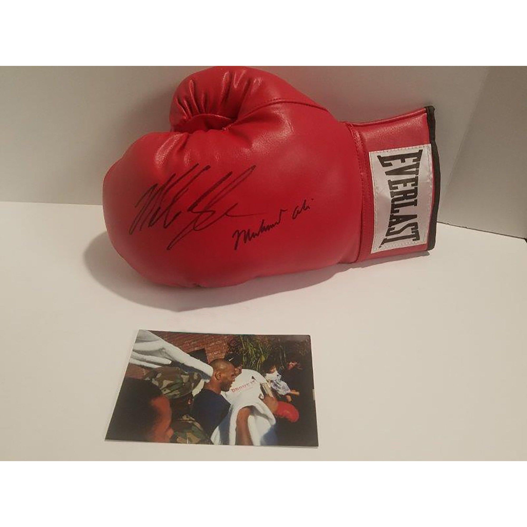 Mike Tyson and Muhammad Ali signed boxing glove with proof