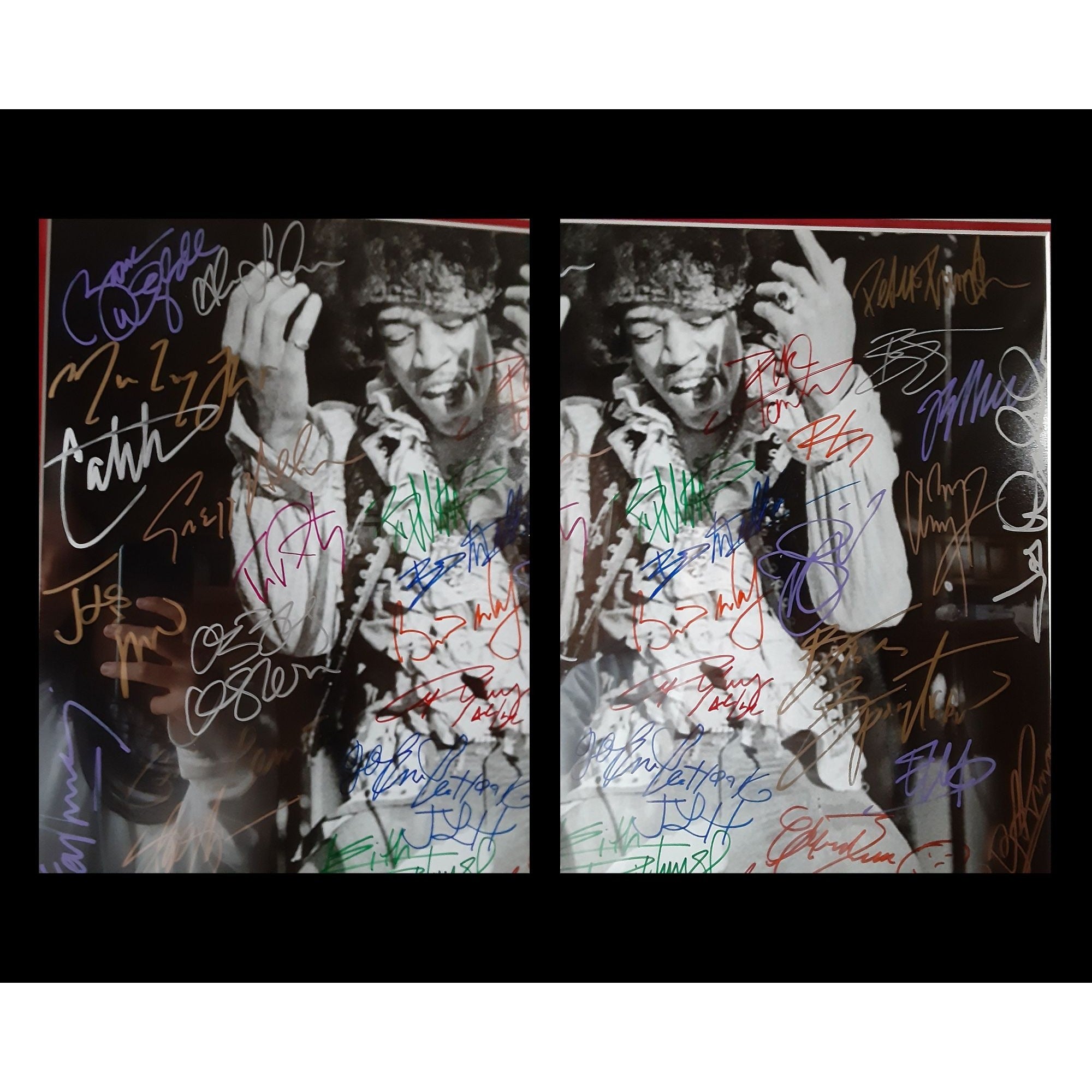 Jimi Hendrix Jimmy Page Paul McCartney 34 guitar legends signed photo with proof