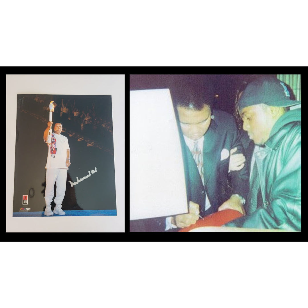 Muhammad Ali holding the Olympic torch 8 x 10 photo signed with proof - Awesome Artifacts 