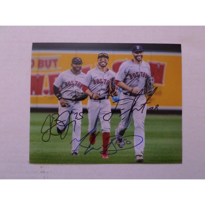 Mookie Betts Jackie Bradley jr. And J D Martinez 8 by 10 signed photo - Awesome Artifacts 