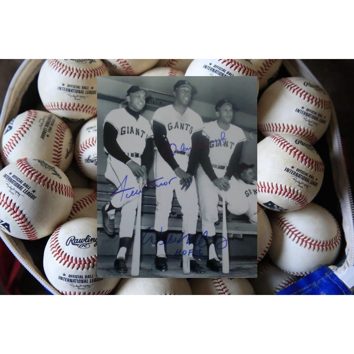 Willie Mays Orlando Cepeda and Willie McCovey 8 by 10 sign photo