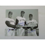 Load image into Gallery viewer, Willie McCovey Willie Mays and Jim Hart 8 x 10 signed photo
