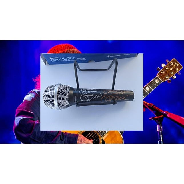 David Crosby microphone signed with proof