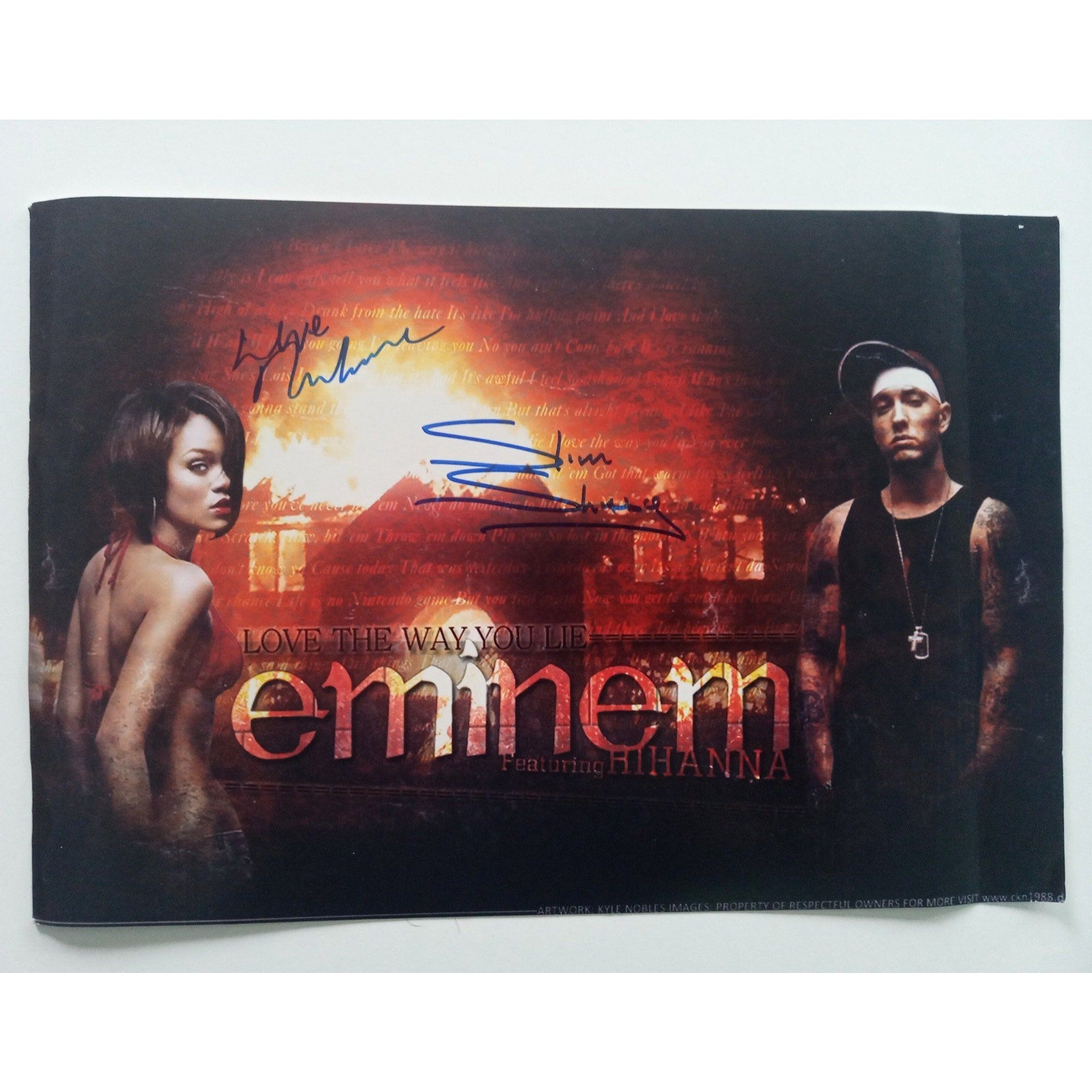 Eminem Marshall Mathers and Robyn Rihanna Fenty 8x10 signed photo with proof