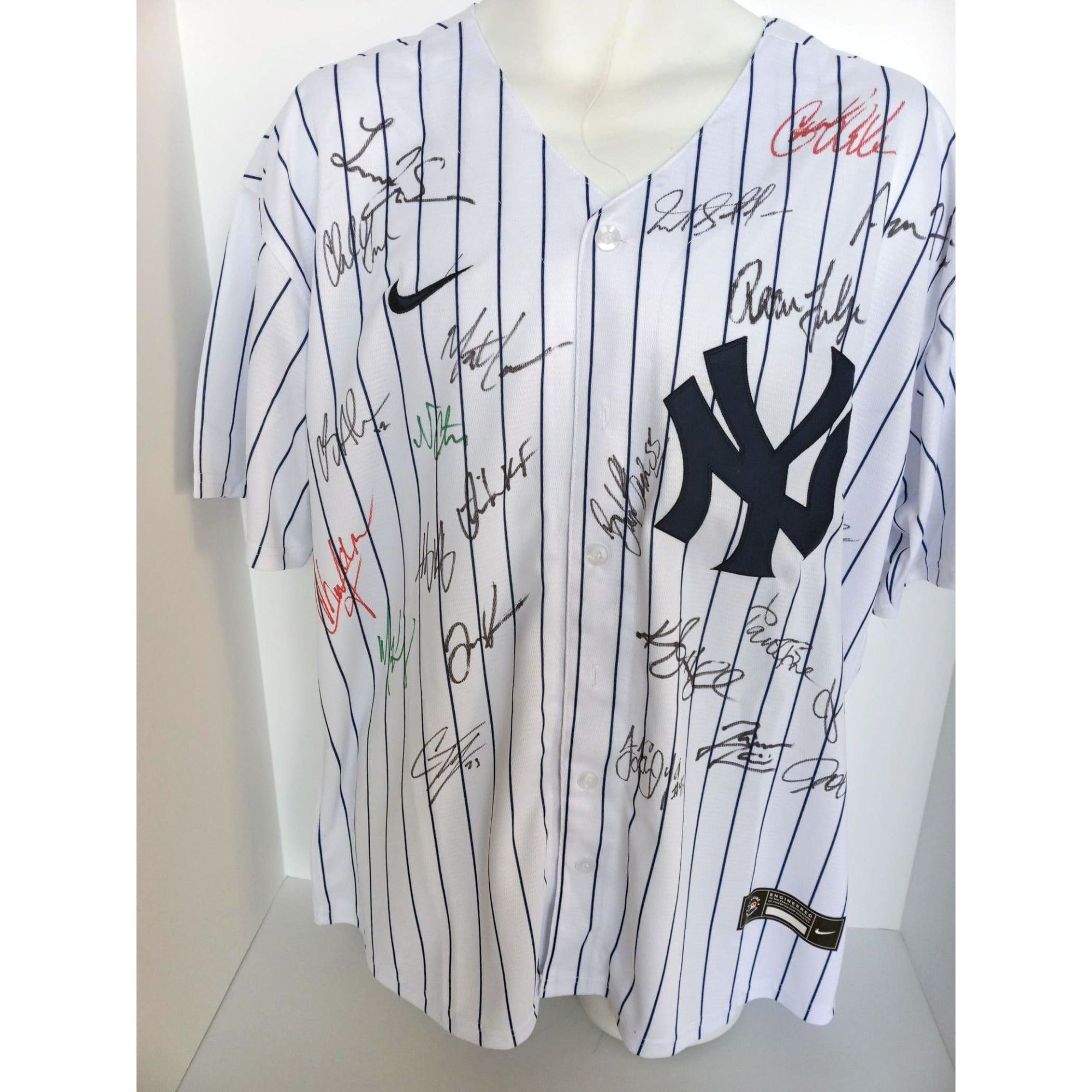 Framed Gleyber Torres New York Yankees Autographed White Nike Replica Jersey