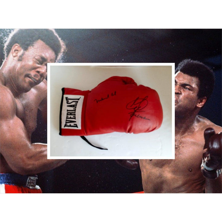 Muhammad Ali and George Foreman Everlast leather boxing glove signed with proof - Awesome Artifacts 