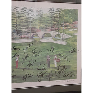 Phil Mickelson, Jack Nicklaus, Arnold Palmer, Masters champion signed lithograph with proof