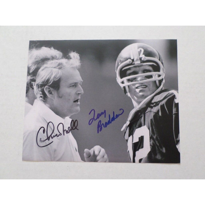 Terry Bradshaw and Chuck Noll Pittsburgh Steelers 8 by 10 signed photo - Awesome Artifacts 