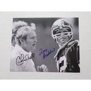 Terry Bradshaw and Chuck Noll Pittsburgh Steelers 8 by 10 signed photo