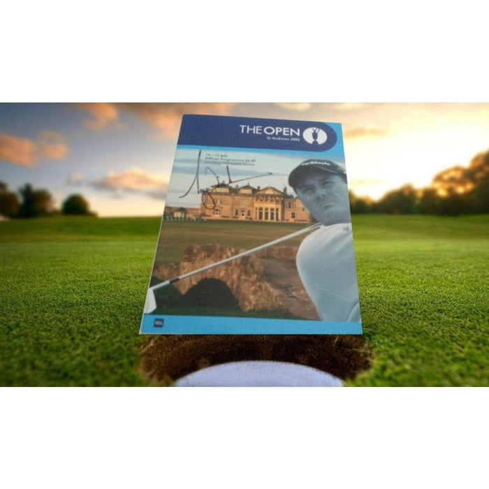 Tiger Woods open signed program with proof