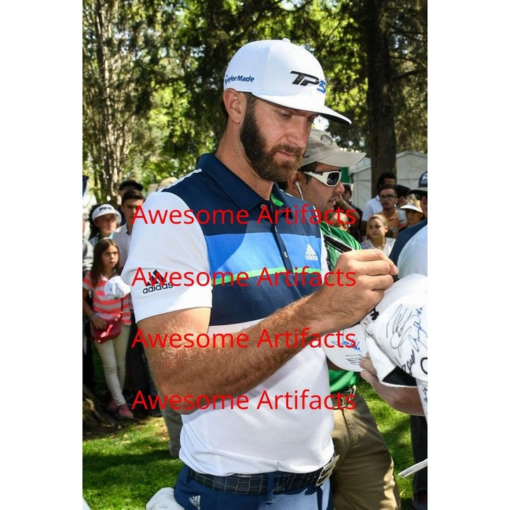 Dustin Johnson signed golf flag with proof