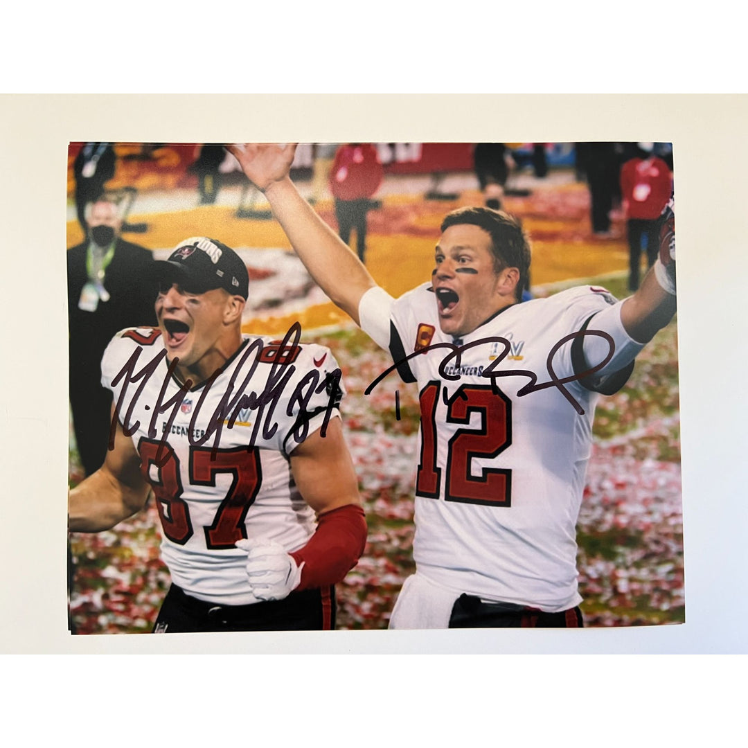 Tom Brady and Rob Gronkowski Tampa Bay Buccaneers 8x10 photo signed with proof