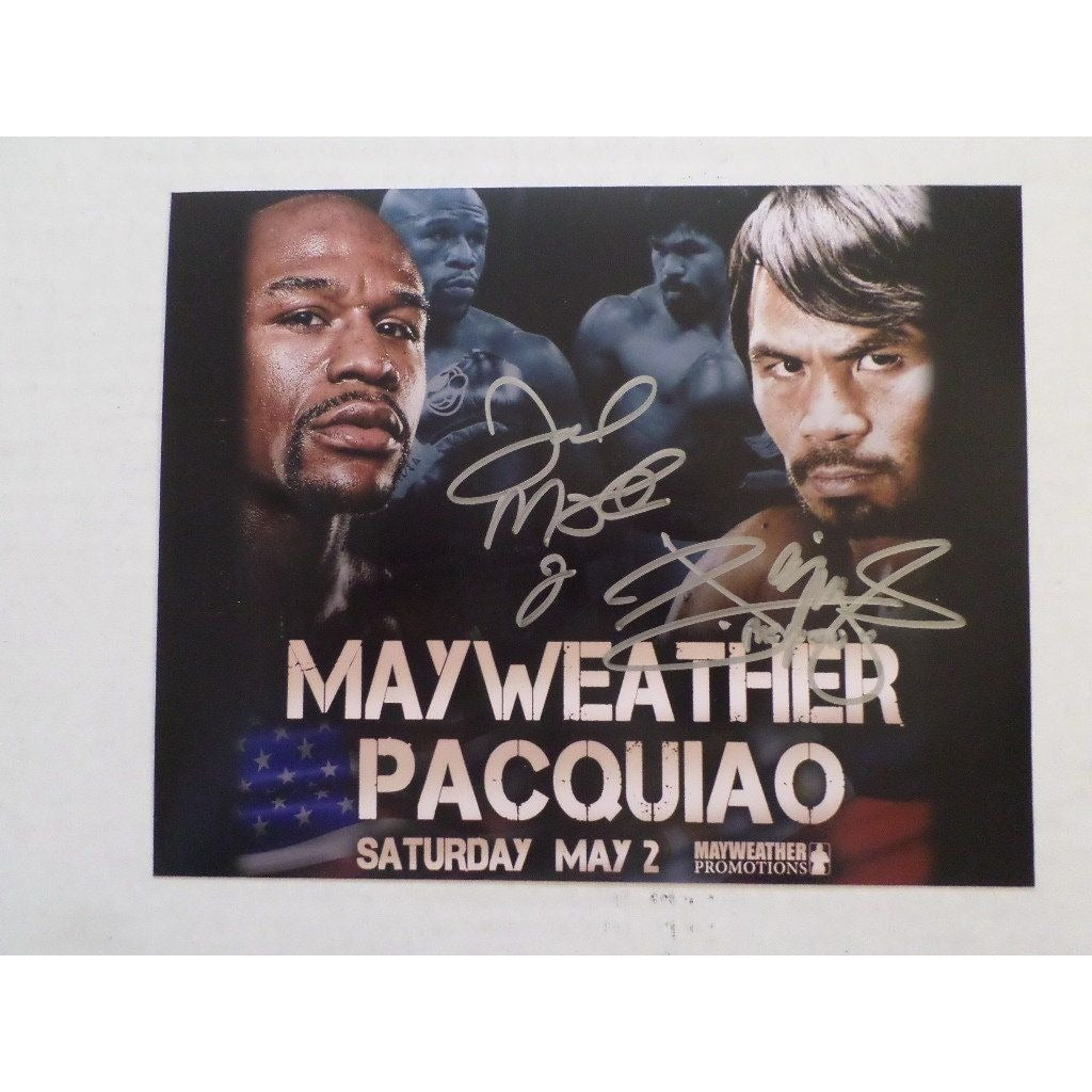 Floyd Mayweather Jr and Manny Pacquiao 8x10 signed photo