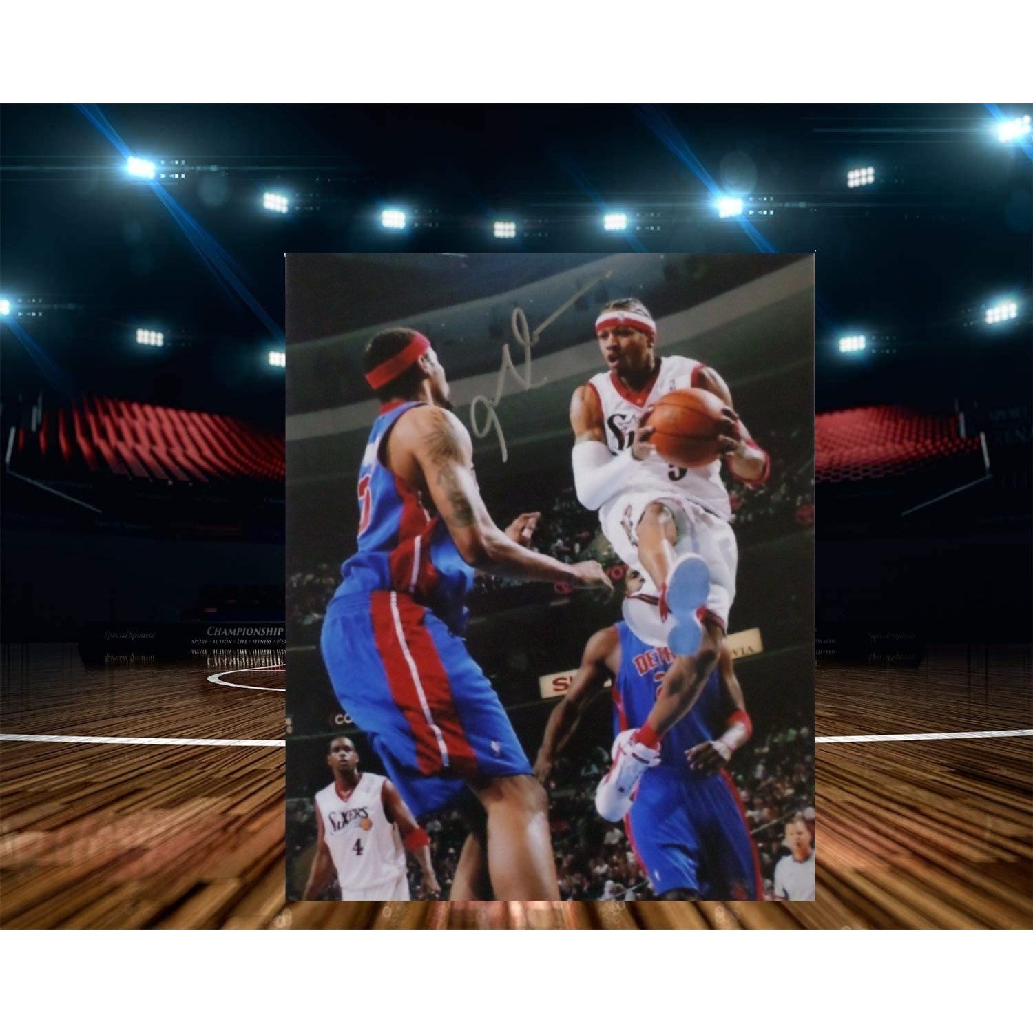 Allen Iverson Philadelphia 76ers 8 by 10 signed photo