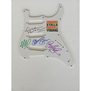 David Crosby Stephen Stills Graham Nash & Neil Young electric guitar pickguard signed