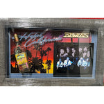 Load image into Gallery viewer, Don Henley, Glen Frye, Don Felder &#39;Just Another Tequila Sunrise&#39; Eagles tequila bottle signed &amp; framed with proof
