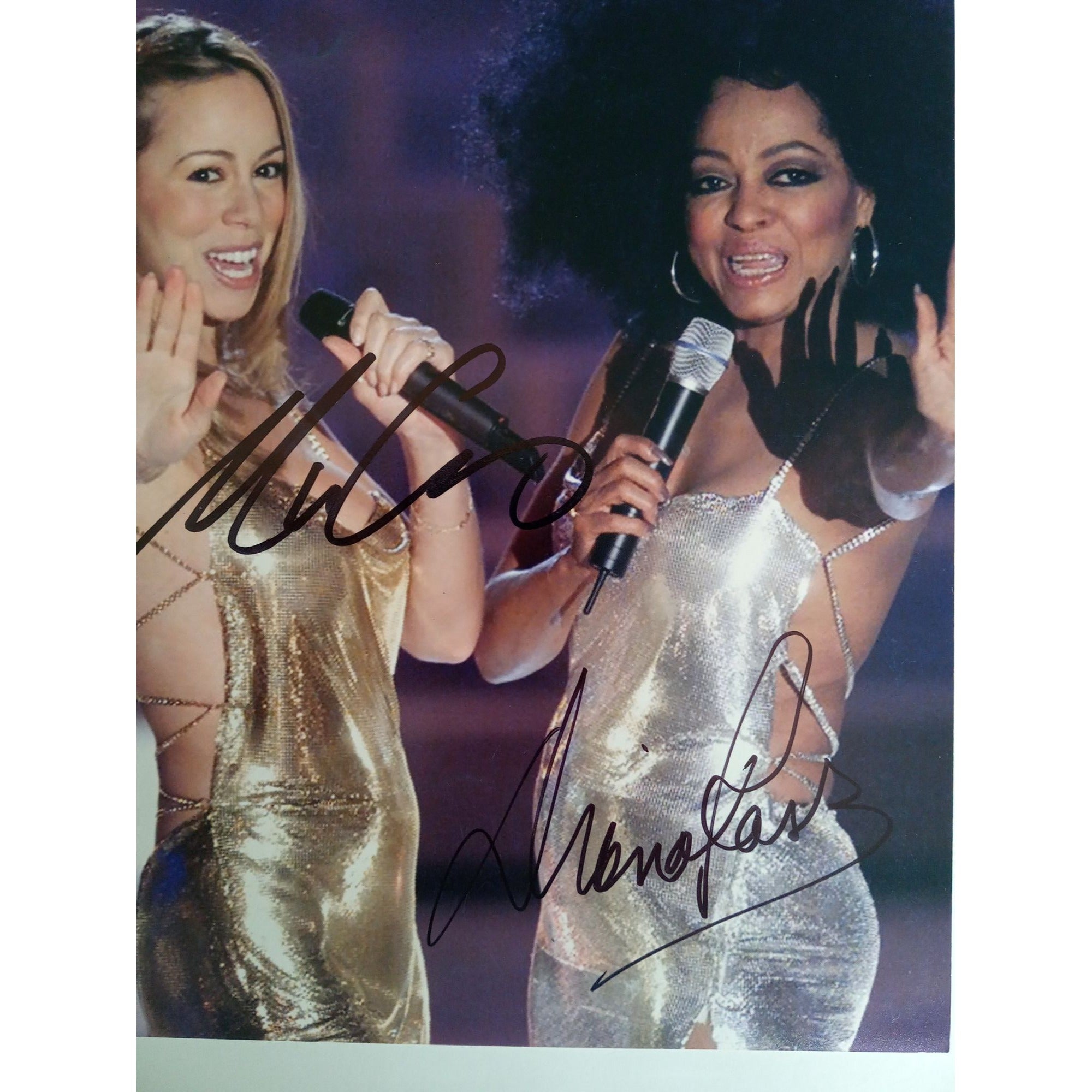 Diana Ross and Mariah Carey 8 by 10 signed photo with proof