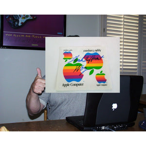 Steve Wozniak Apple original vintage logo signed "Think Different"