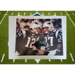 Load image into Gallery viewer, New England Patriots Rob Gronkowski and Tom Brady 16 x 20 photo signed with proof
