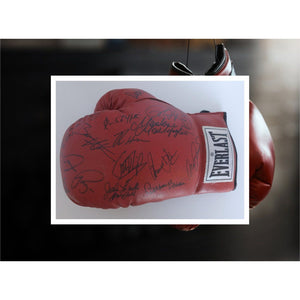 Jake LaMotta Marvin Hagler Carmen Basilio boxing Legend signed glove with proof