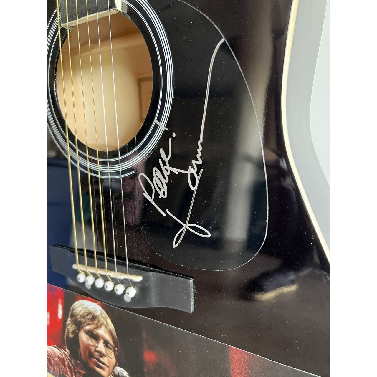 John Denver full size acoustic guitar signed with proof