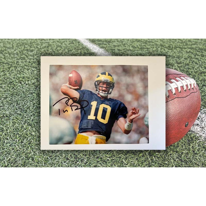 University of Michigan Wolverines Tom Brady 8x10 photo signed with proof free acrylic display frame