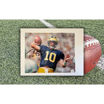 Load image into Gallery viewer, University of Michigan Wolverines Tom Brady 8x10 photo signed with proof free acrylic display frame
