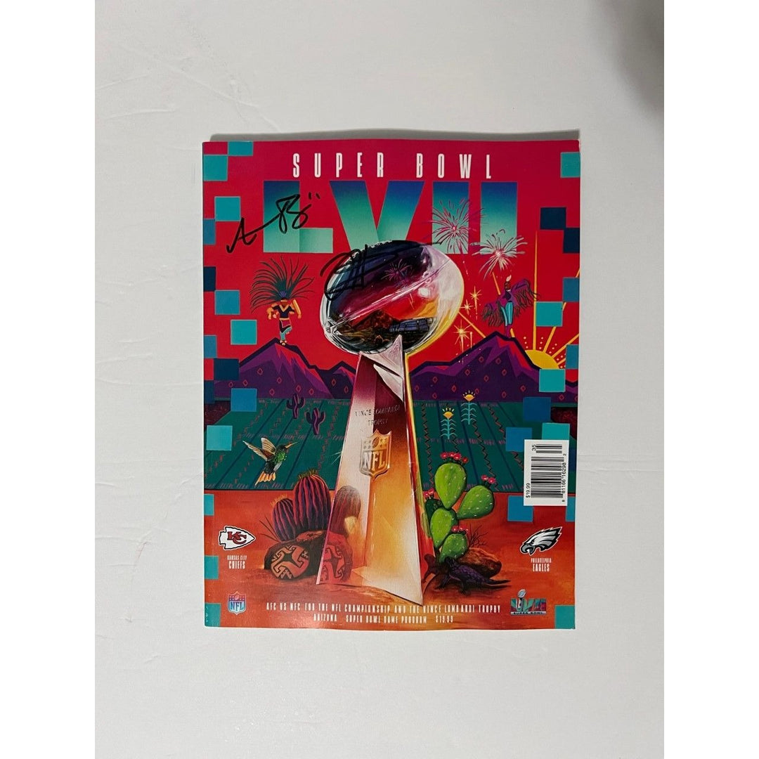 Super Bowl 57 official program Jalen Hurts AJ Brown signed