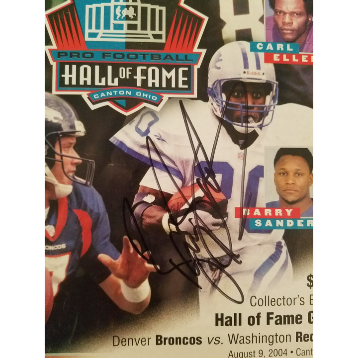 NFL Hall of Fame program 2004 John Elway Barry Sanders Carl Eller Bob Brown signed