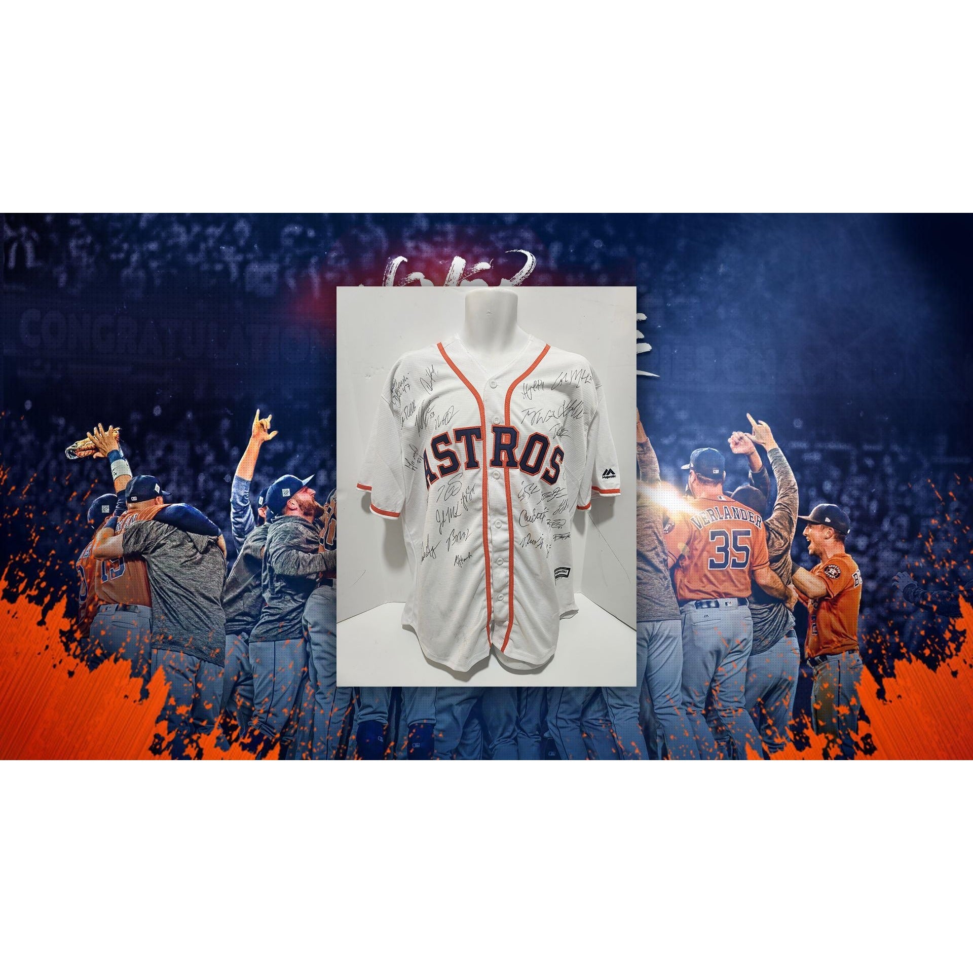 2017 Authentic Jose Altuve World Series Jersey 44 - Houston Astros