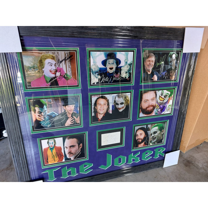 Cesar Romero Jack Nicholson Mark Hamill Joaquin Phoenix Heath Ledger Jared  Leto signed and framed with proof