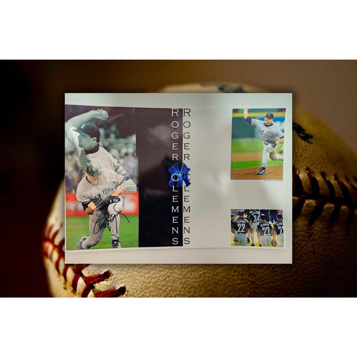 Roger Clemens New York Yankees eleven by seventeen photo signed