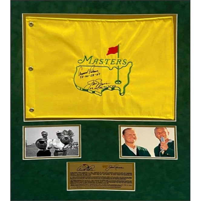 Jack Nicklaus with the embroidered golf flag sign with proof