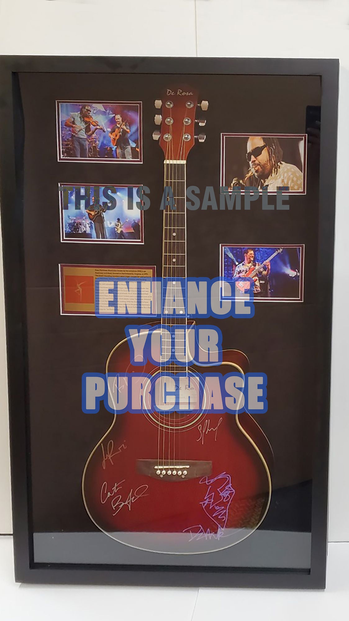 Adam Levine, James Valentine, Matt Flynn, Mickey Madden, P.J. Morton Maroon 5 one-of-a-kind guitar 41 inch signed with proof