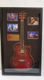 Load image into Gallery viewer, Dave Matthews Band all 5 members signed framed guitar with proof
