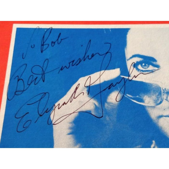 Elizabeth Taylor original movie lobby card signed to Bob best wishes Elizabeth Taylor