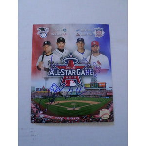 Albert Pujols Ichiro Suzuki Derek Jeter 8X10 ALL STAR GAME 2010 sided photo