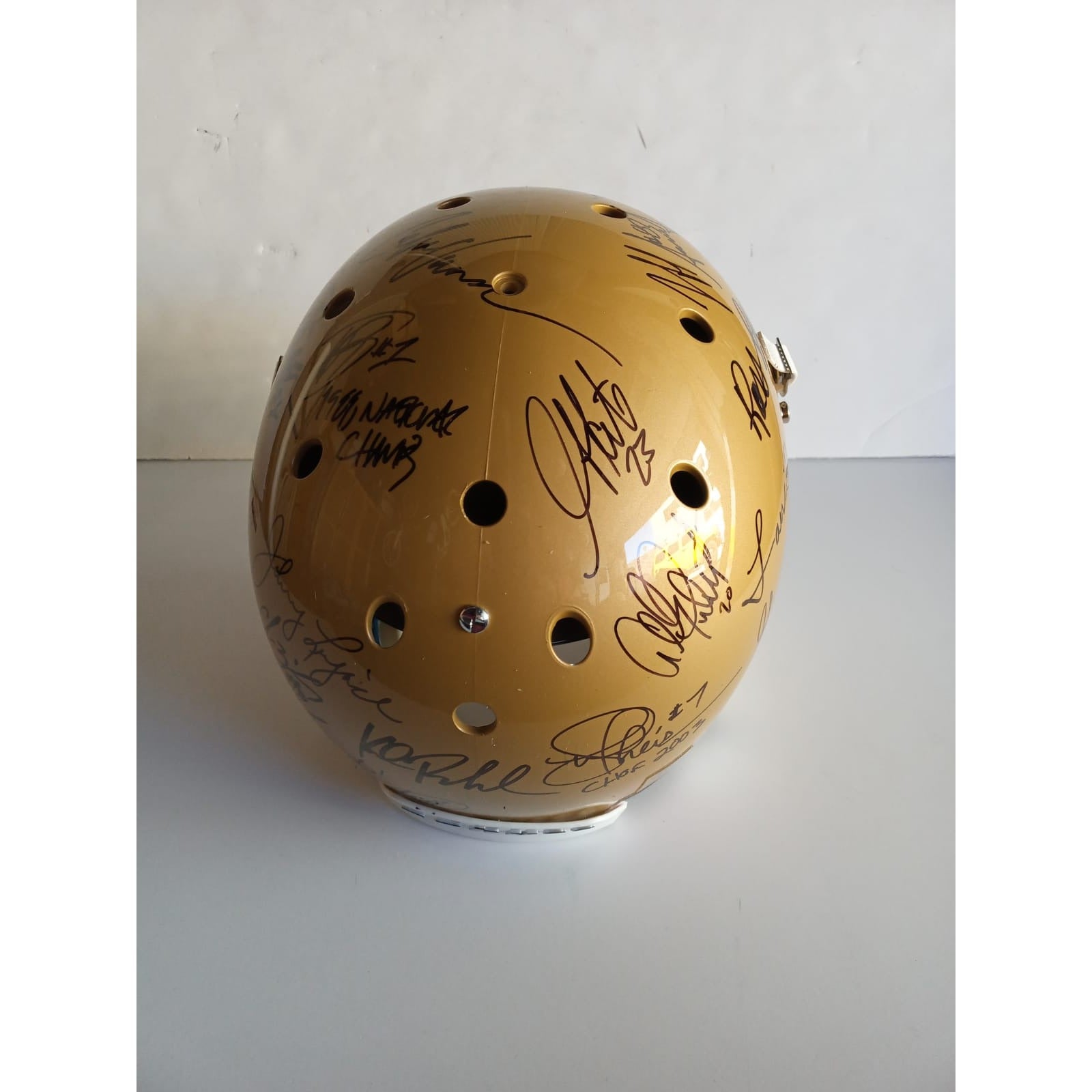 Notre Dame Fighting Irish all-time great football players signed replica helmet