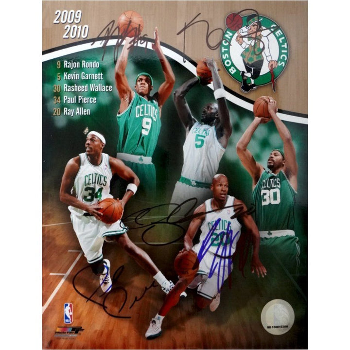 Ray Allen Kevin Garnett Paul Pierce Rasheed Wallace Rajon Rondo 8 x 10 photo signed - Awesome Artifacts 