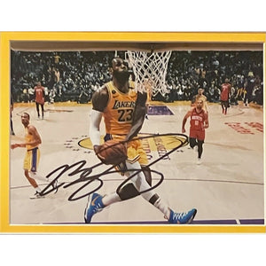 LeBron James, Anthony Davis 2019-20 Los Angeles Lakers team signed with proof