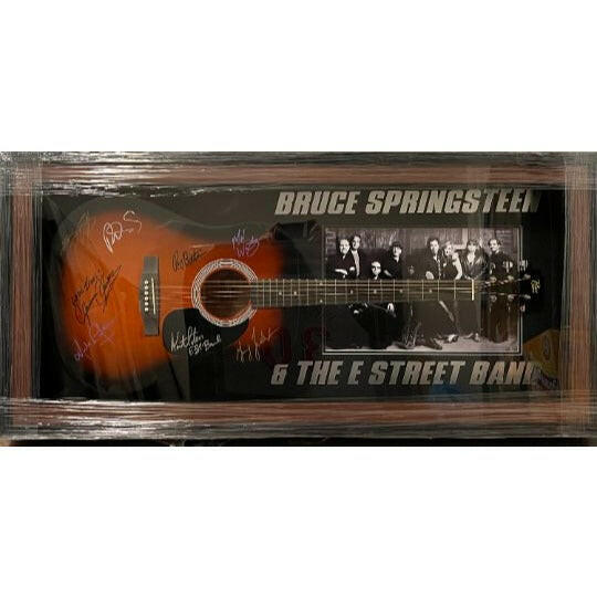 Bruce Springsteen Clarence Clemons Stevie Van Zandt and E street band guitar signed with proof