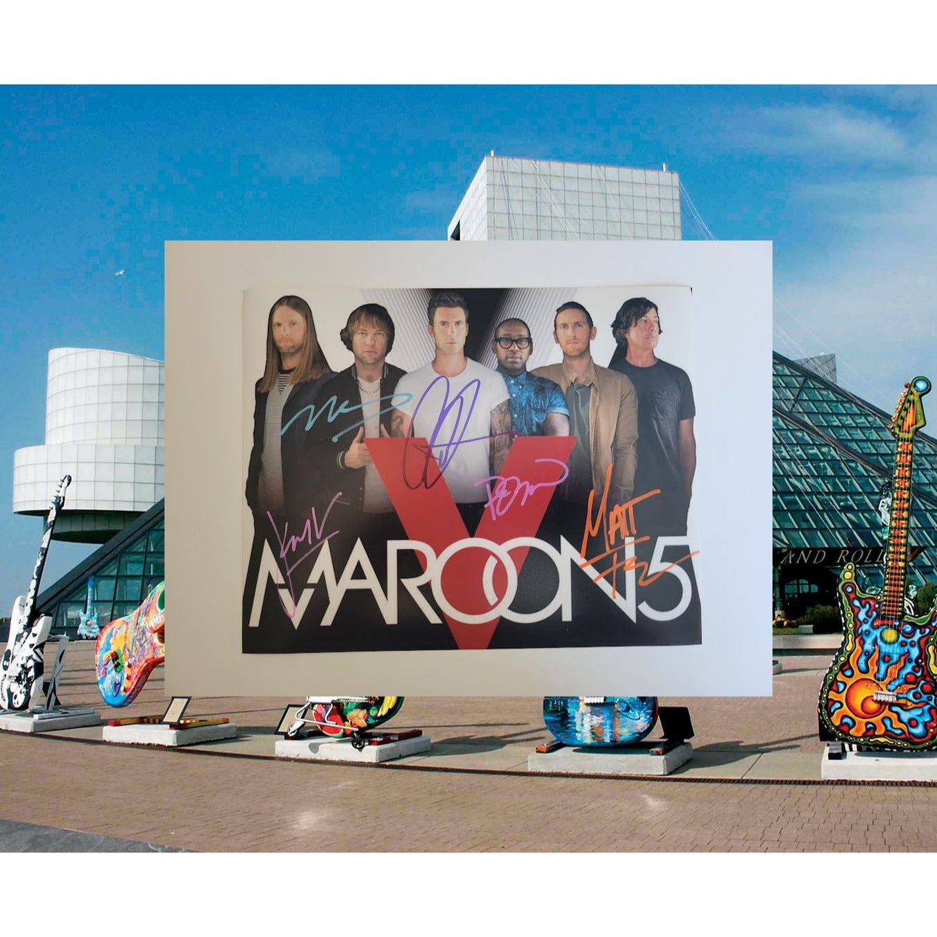 Adam Levine Maroon 5 band signed 8x10 photo