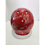 Load image into Gallery viewer, Patrick Mahomes Andy Reid Chris Jones 2022-23 Kansas City Chiefs AFC champions Speed pro model helmet signed with proof with free case
