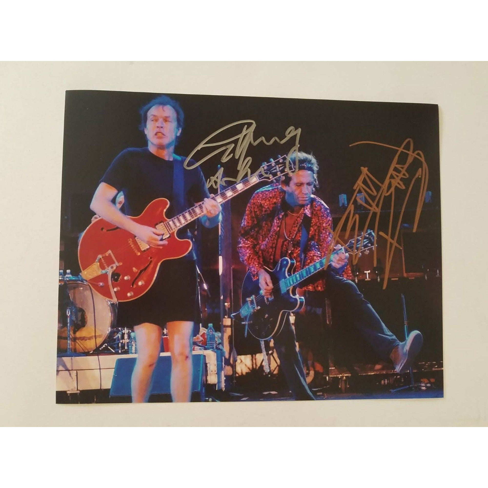 Angus Young and Keith Richards 8 x 10 signed photo with proof