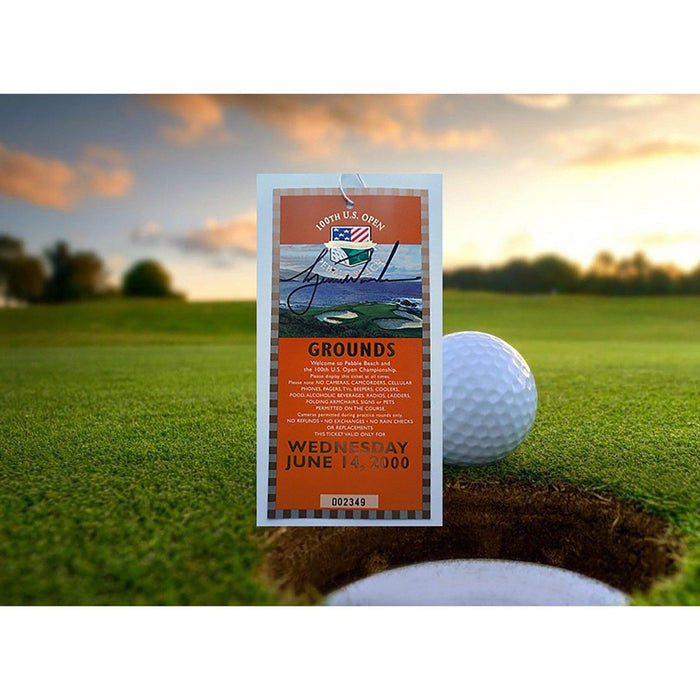 Tiger Woods US Open Pebble Beach signed ticket with proof