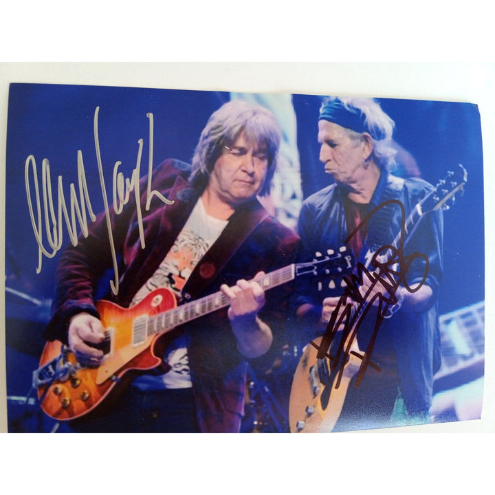 Mick Taylor and Keith Richards 5 x 7 photo signed with proof - Awesome Artifacts 