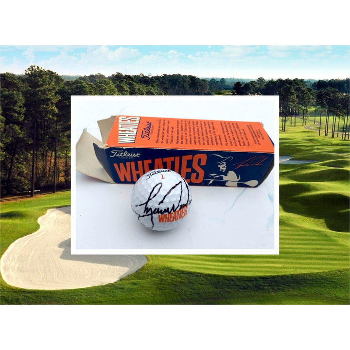 Tiger Woods vintage Wheaties golf ball signed with proof with free case - Awesome Artifacts 