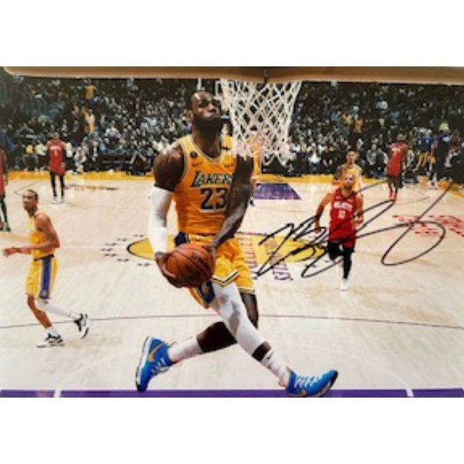 LeBron James 5 x 7 photo Los Angeles Lakers signed with proof