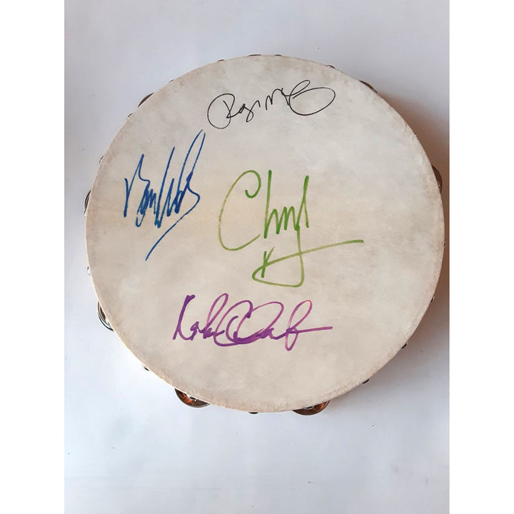 The Byrds Roger McGuinn, David Crosby, Chris Hillman tambourine signed - Awesome Artifacts 